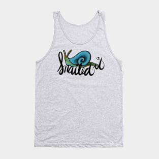 Snailed It Funny Blue Snail Tank Top